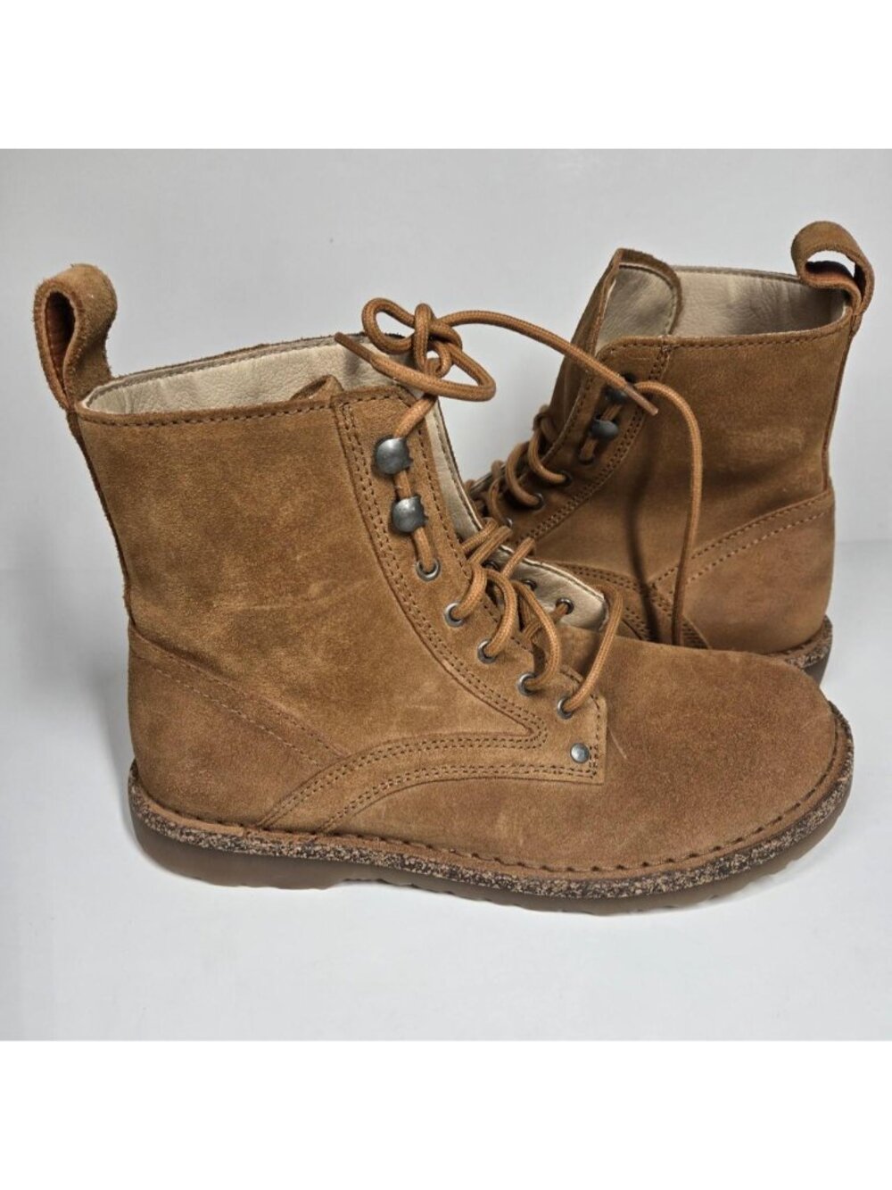 New Birkenstock Bryson brown suede lace up boots with a rugged, outdoorsy vibe